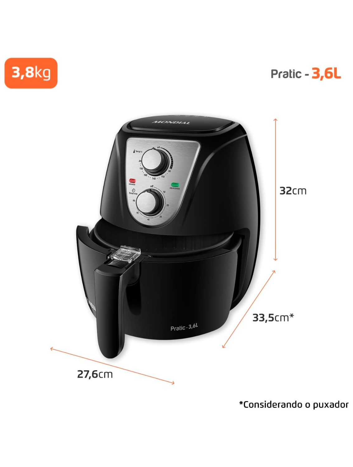 Fritadeira Elétrica Air Fryer Mondial Pratic (AF-36-B)